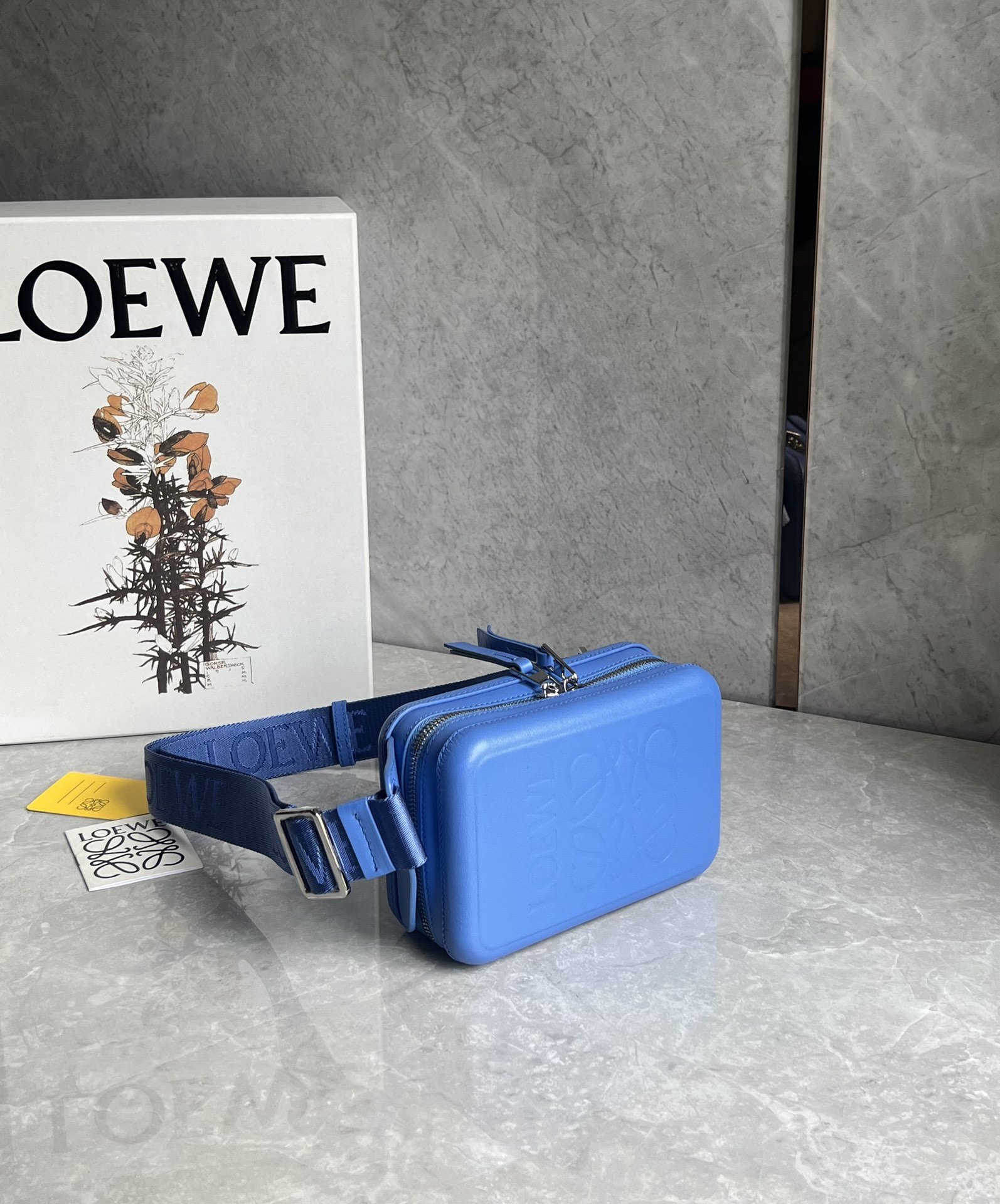 Loewe Molded Sling in Smooth Calfskin Blue